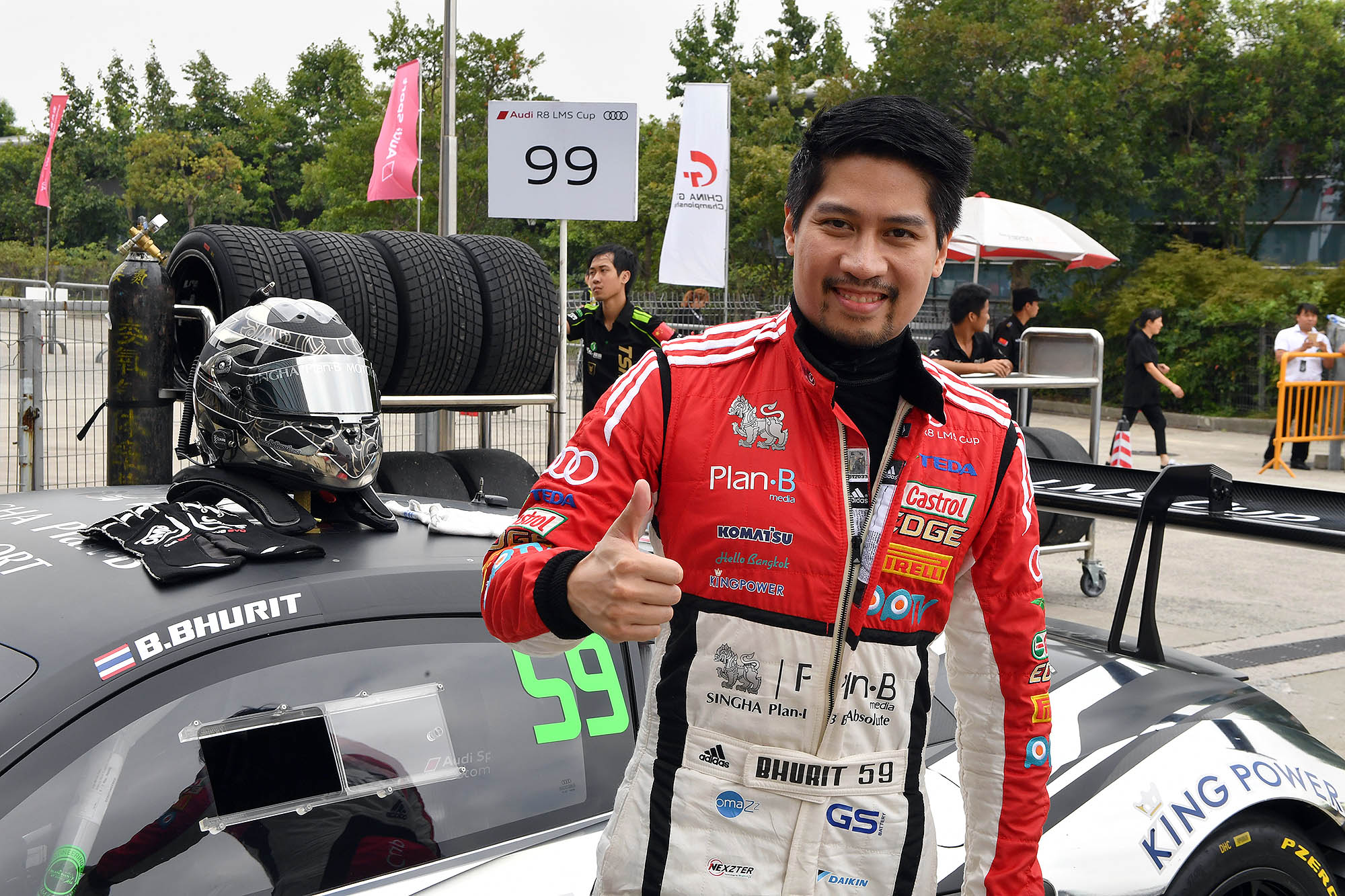 Bhurit Bhirombhakdi (THA) Singha Plan-B Motorsportat Audi R8 LMS Cup, Rd7 and Rd8, Shanghai, China, 8-10 September 2017.